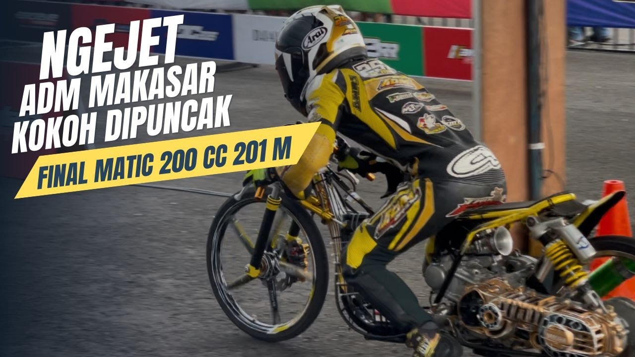 Final ROUND IDC❗PERANG MATIC 200 CC 201 M - ADM Makasar Tak Terbendung LEWAT M. ALIF #dragbike #idc
