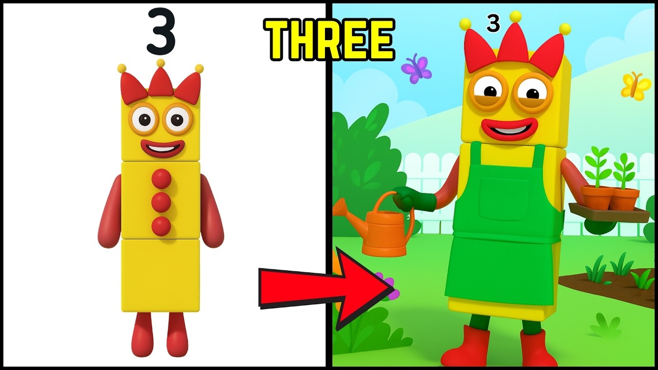 Numberblocks Characters Reimagined as Gardeners 🌱🔢✨ | Fun Nature Learning!