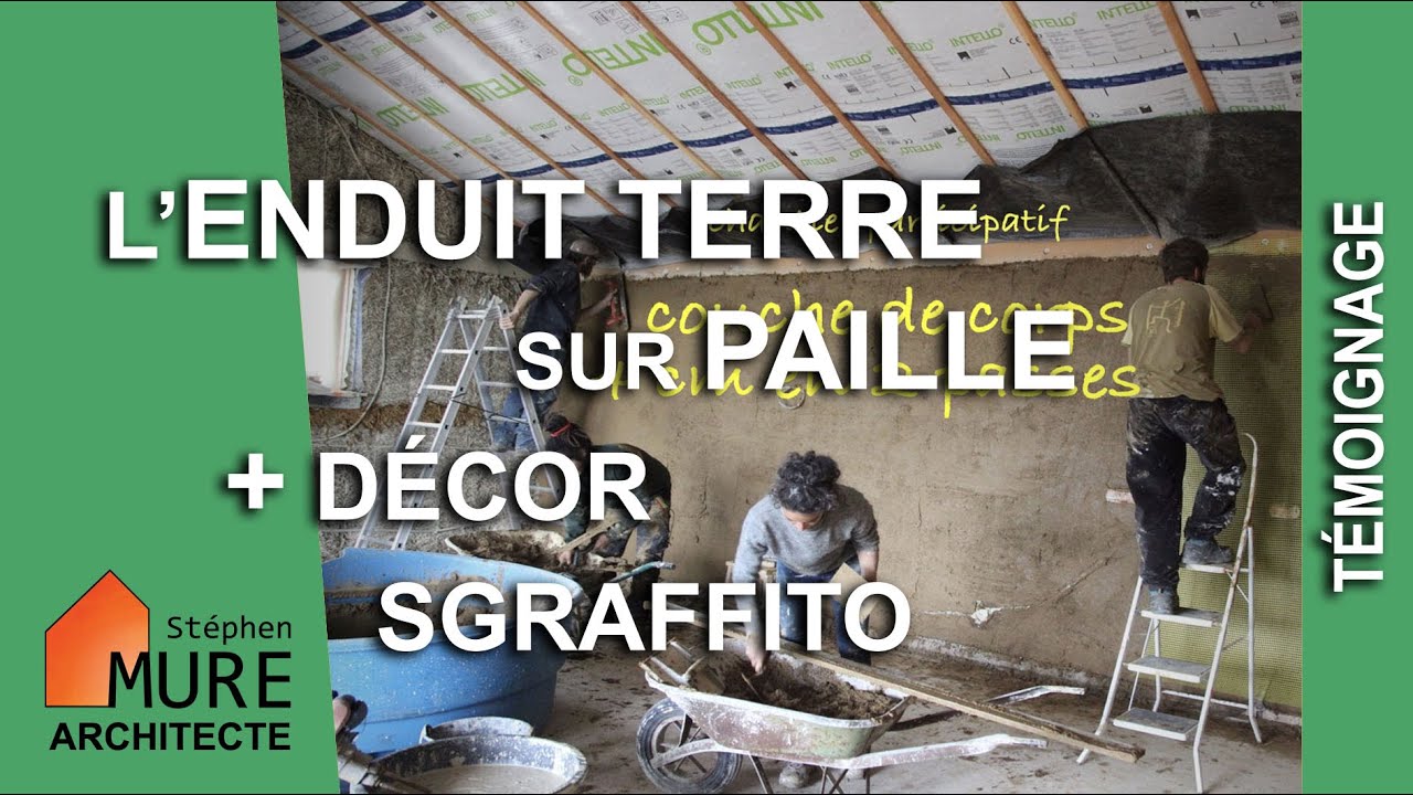 L'Enduit Terre sur Paille + décor Sgraffito