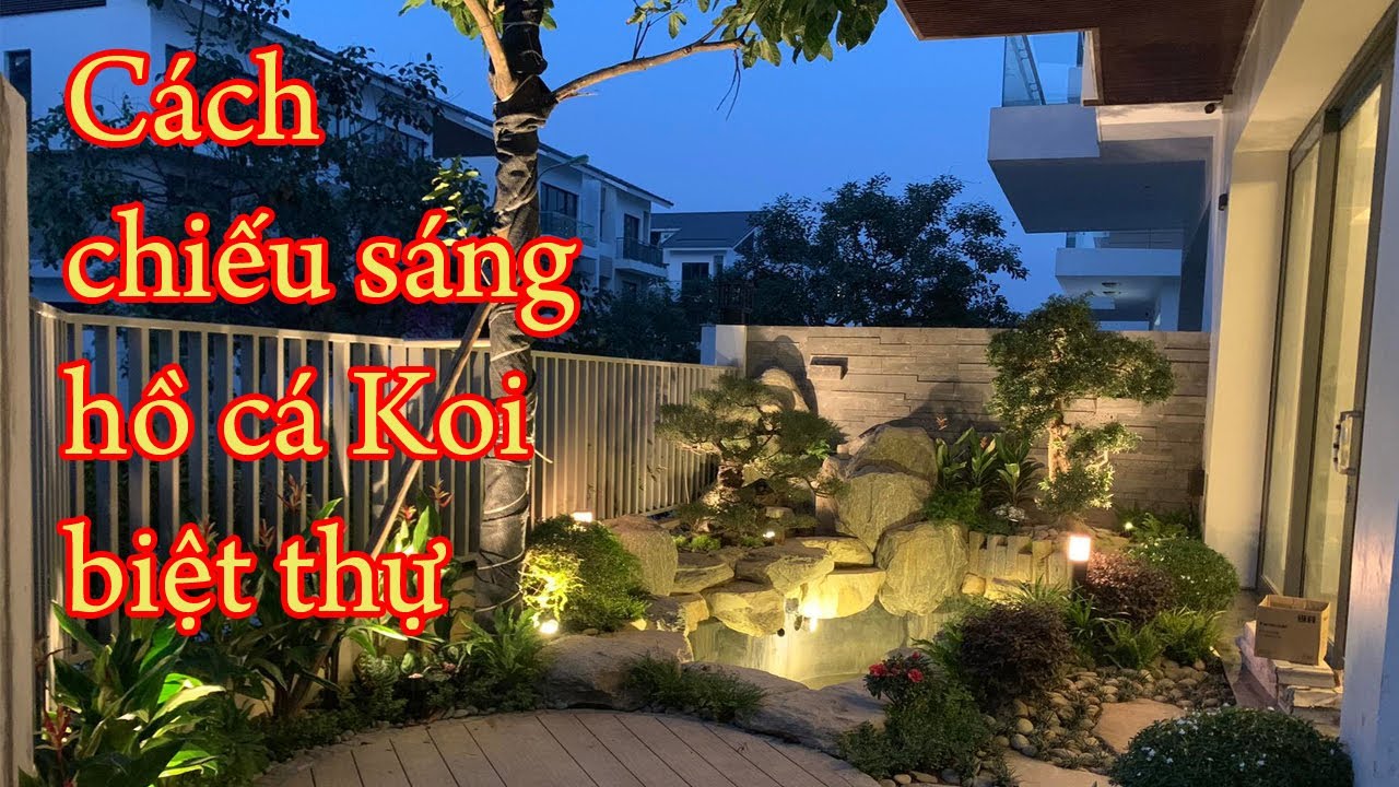Lắp đèn led Hồ cá Koi và sân vườn cho khuôn viên biệt thự tại Hà Nội | Omled