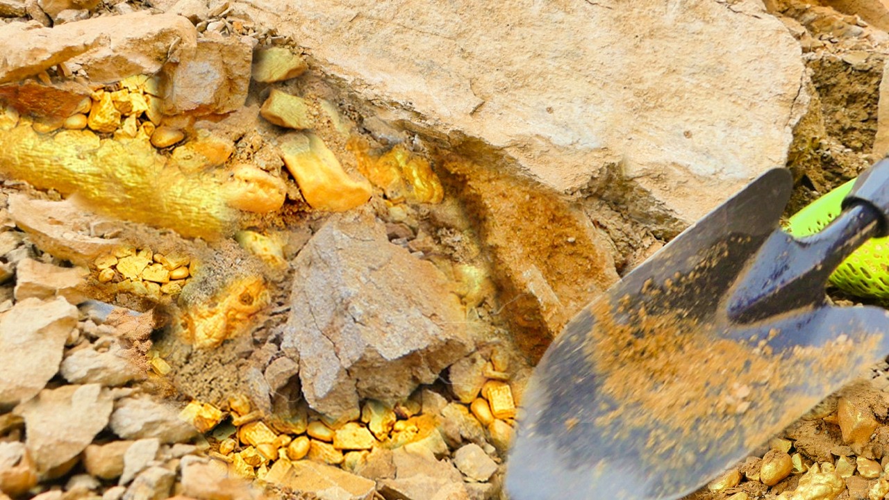 wow so lucky day! I find a lot gold treasure at the mountain, expensive gold nugget