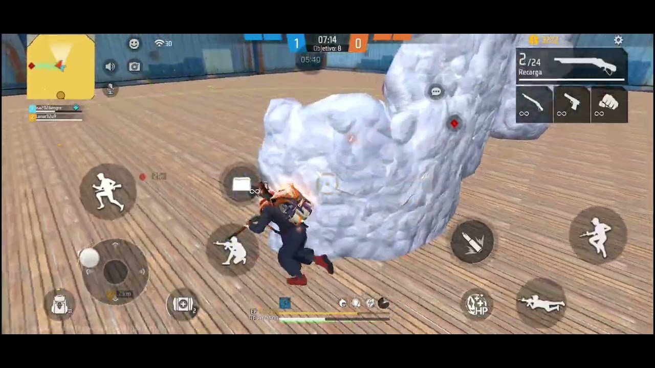 Jugando pvp sala todo rojo free fire 🤣🤣❤️