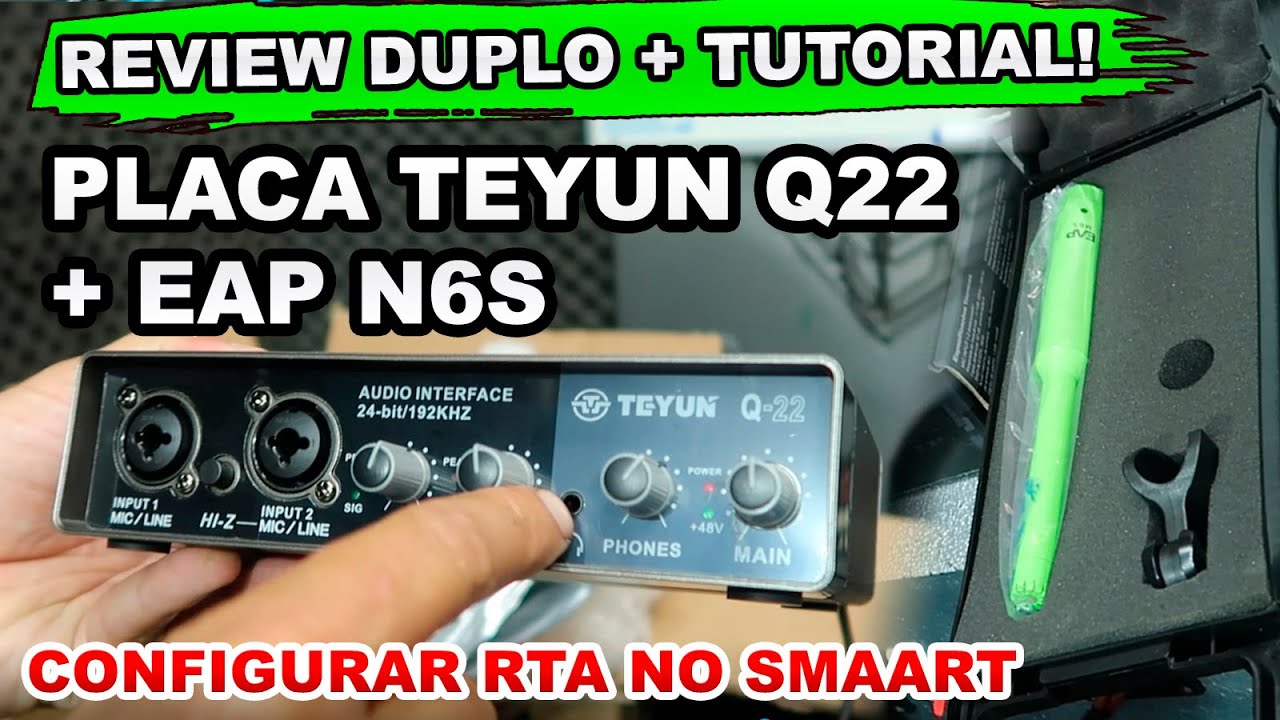 Microfone EAP M6S vs ECM8000 + Interface Teyun Q22 e Como Configurar RTA no Smaart Review e Tutorial
