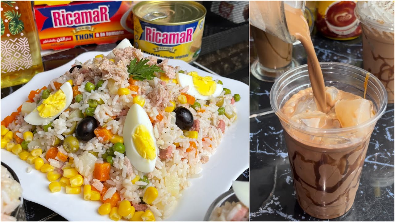 ديريها ليوم لعشا ساهلة ماهلة سلطة الأرز الصيفية 😍 وهبلي ولادك بمشروب الشوكولا البارد ميلك شيك غلاصي