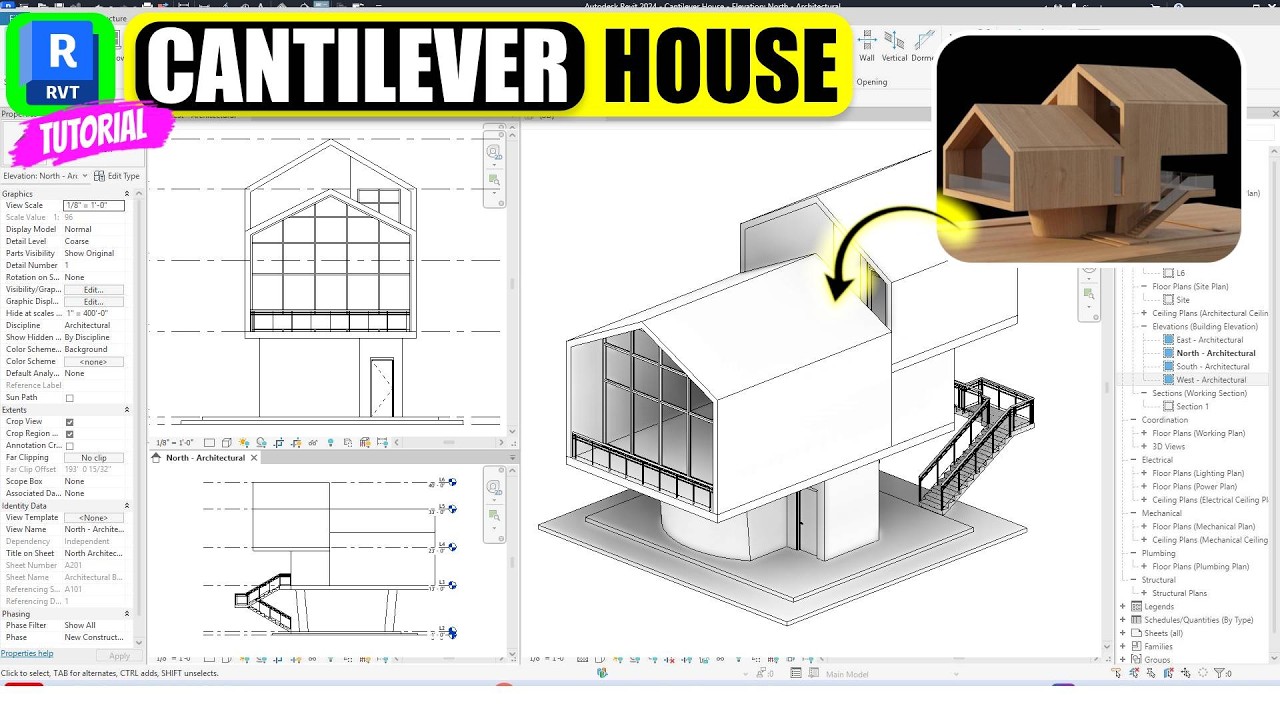 Учебное пособие по Revit: Моделирование современного консольного дома (пошаговое руководство)
