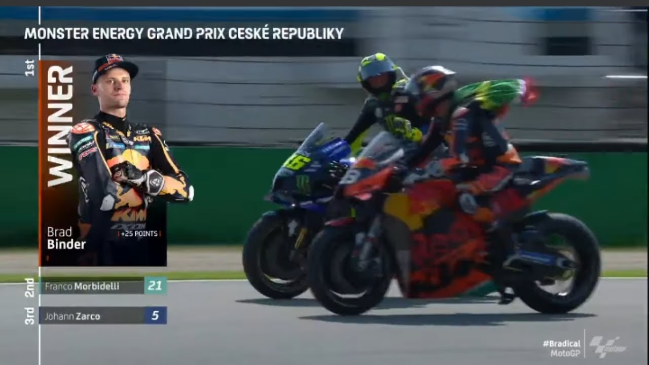 Valentino Rossi salutes #MotoGP's newest winner Brad Binder! 🏆  #Bradical | #CzechGP 🇨🇿