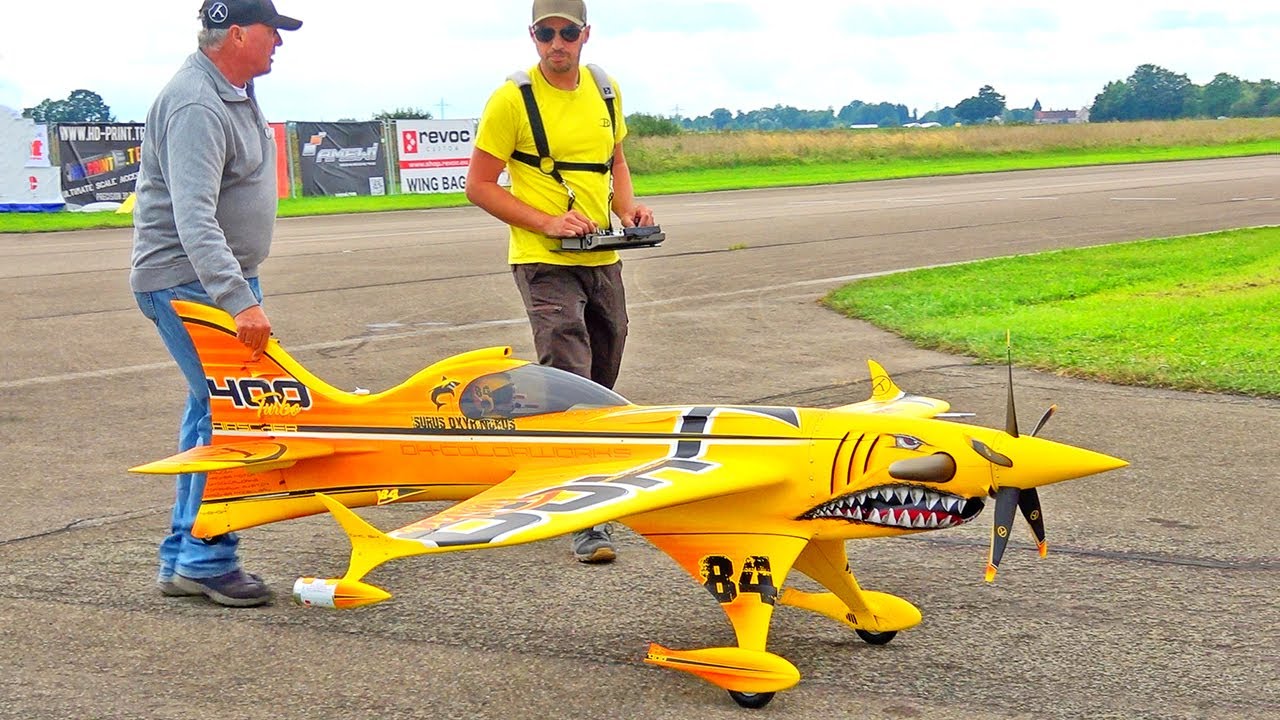 UNIQUE HIRSCHER 400 TURBO RC AIRPLANE WITH SPECIAL AIRBRUSH DESIGN! FLIGHT DEMONSTRATION