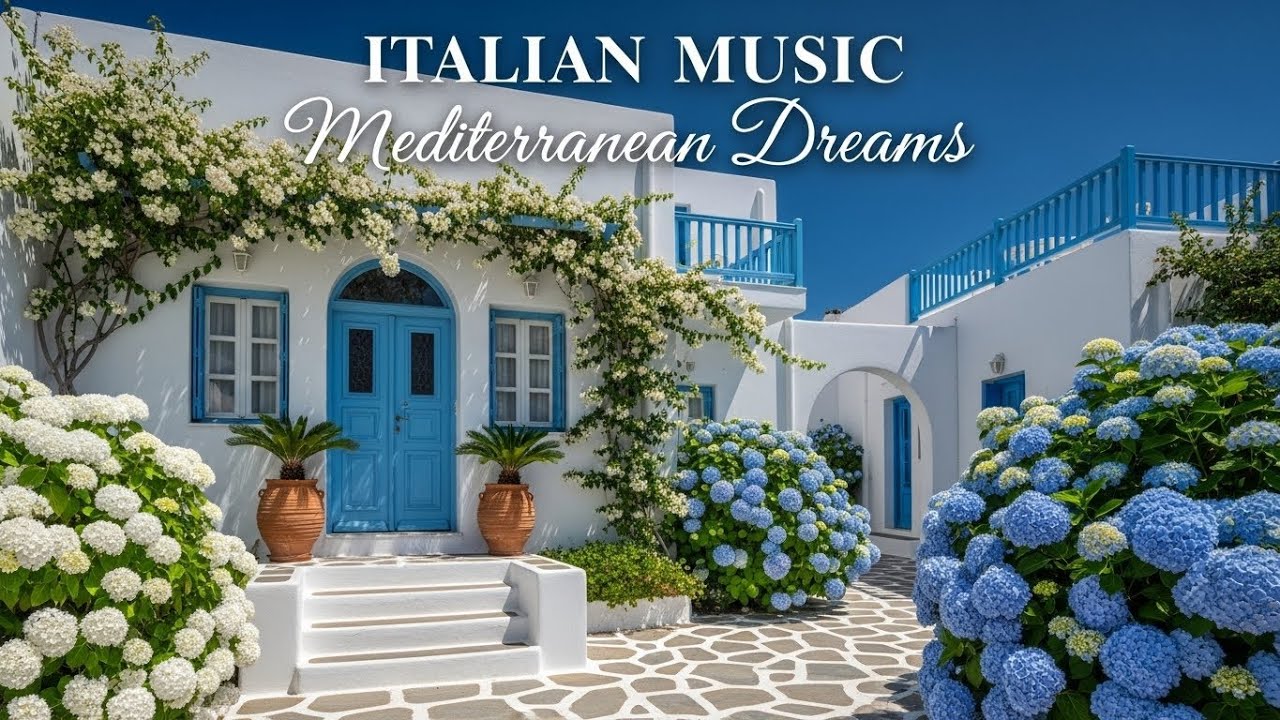 Romantic Mediterranean Vibes & Italian Music 🎶 3+ Hours Amalfi Coast & Tuscany Sunset 4K