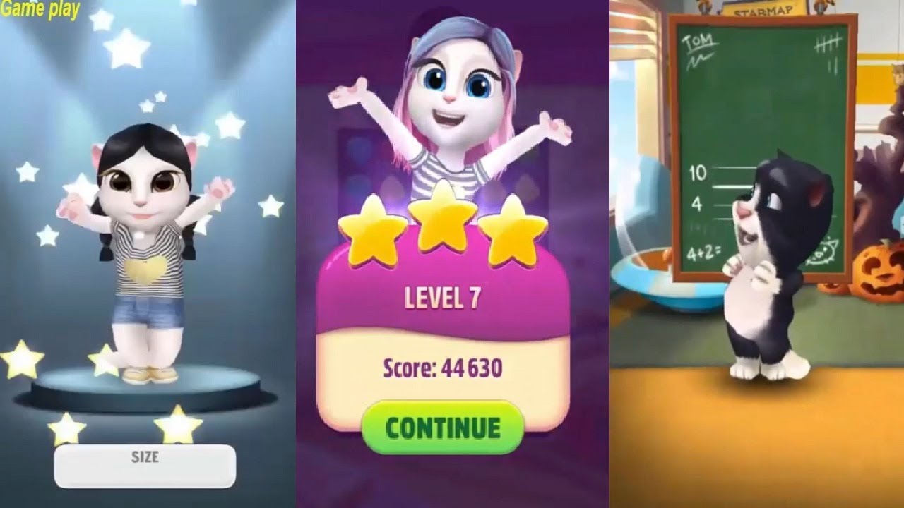 My Talking Angela LEVEL 20 VS TALKING ANGELA COLOR SPLASH VS My Talking Tom LEVEL 13 Gameplay