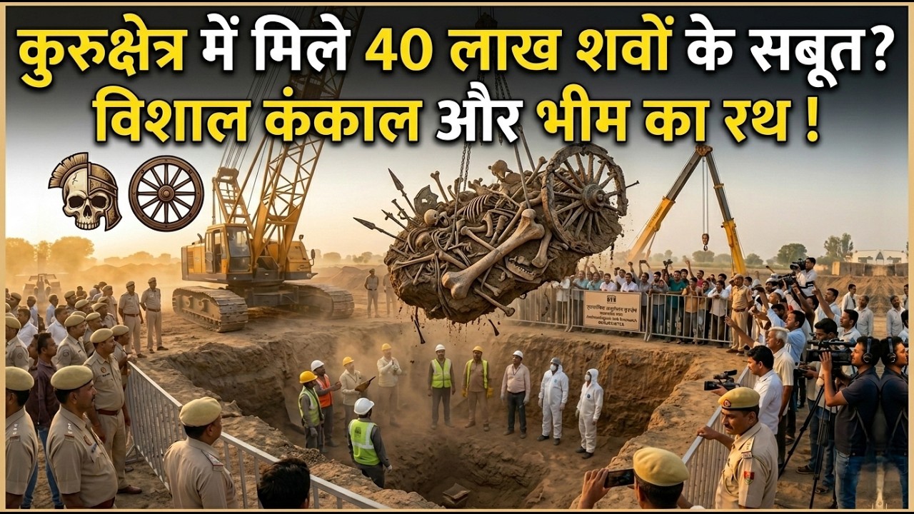 महाभारत के सबूत: कुरुक्षेत्र में मिले 40 लाख शव, विशाल कंकाल और भीम का रथ !
