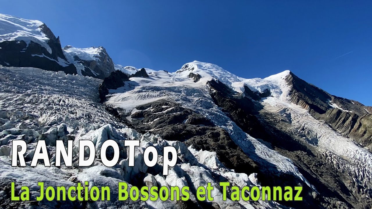La Jonction rando à Chamonix entre le glacier des Bossons et le glacier de Taconnaz