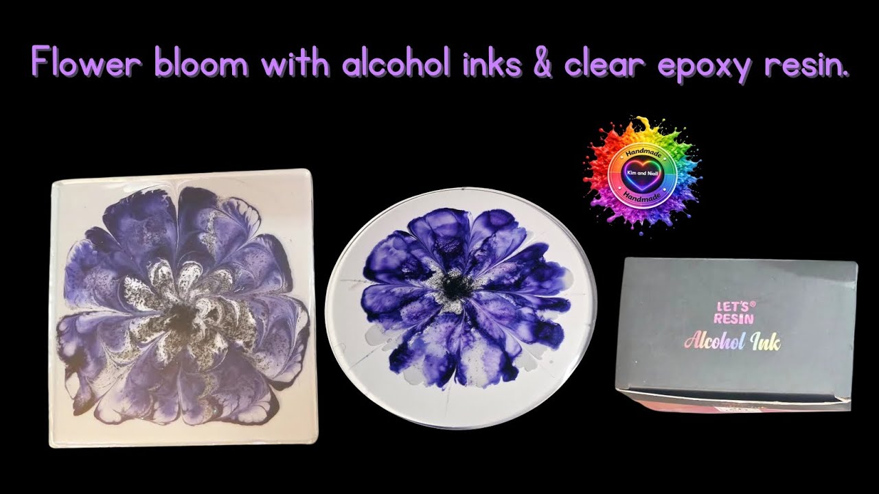 Our first flower bloom made with alcohol inks & epoxy resin by @LETSRESIN discount code KIMANDNIALL