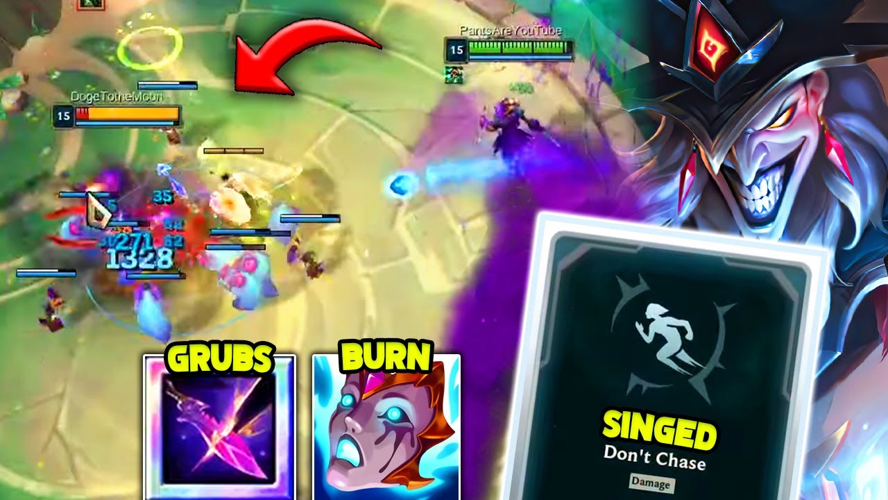 Shaco but I found a BUG where my Clone spawns 2x GRUBS when it dies and I'm Singed..