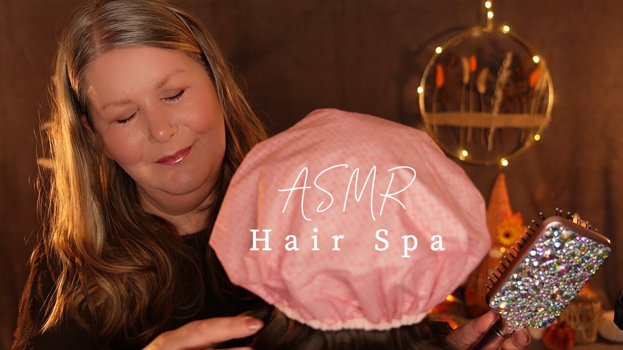 ASMR Hair Spa 🧡 Tapping, beruhigende Knisterhaube, brushing, Massage, Scalp scratching 🧡 Flüstern