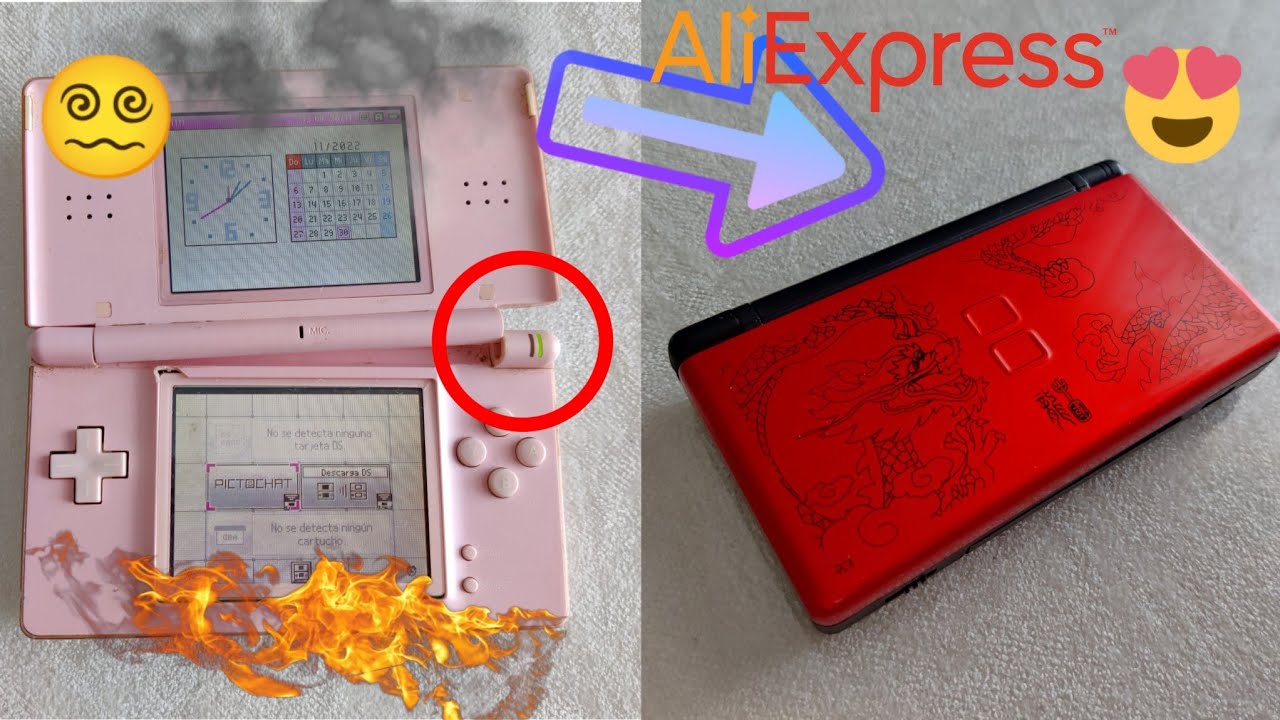 😍 Restauración Nintendo DS Lite rosa a Rojo Dragón de ⚠️ AliExpress ⚠️