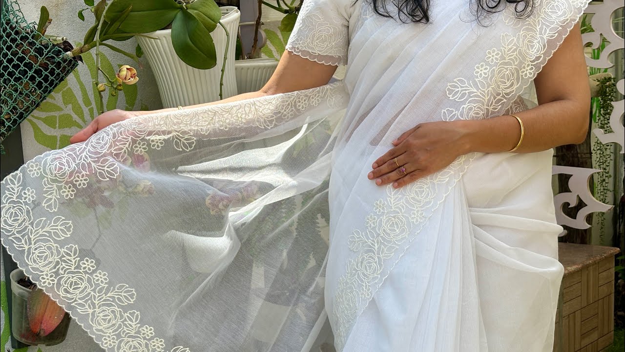 Silky kota simple embroidery sarees avl for order WhatsApp 8072937829 #whitesarees #getzapparels 