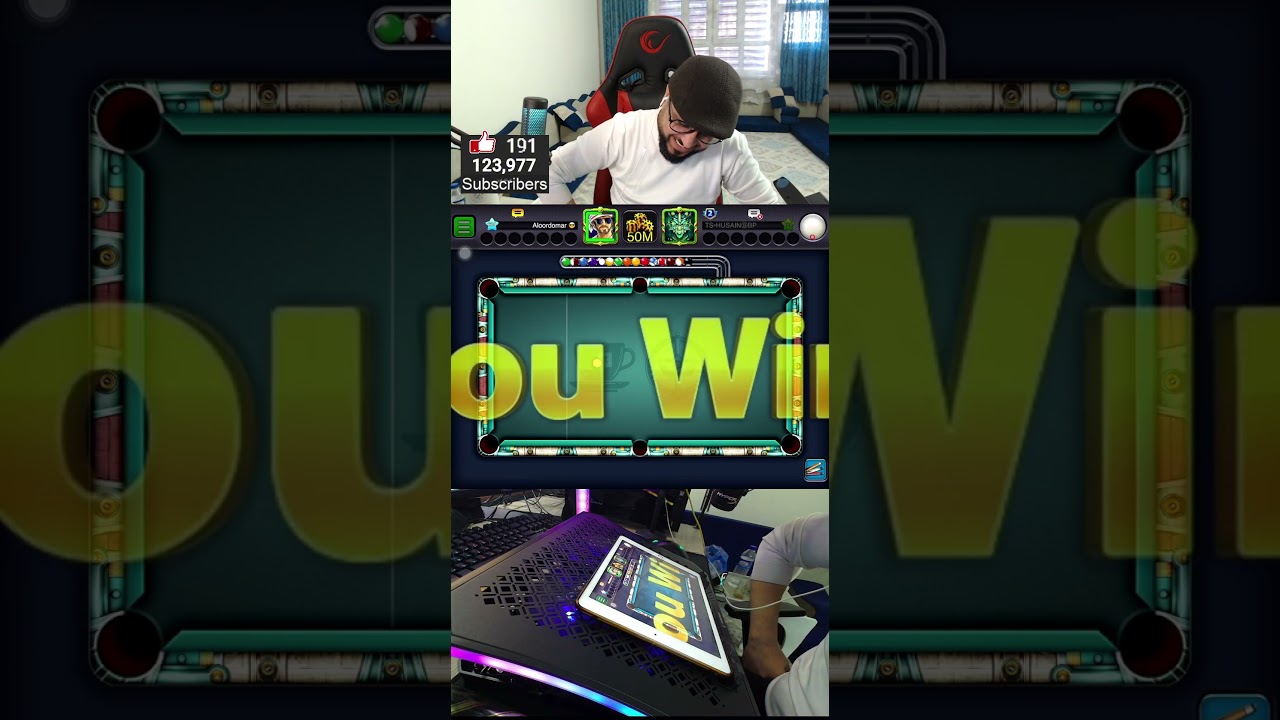الابداع الحقيقي في تريك شوت لعبة بلياردو 8 Ball Pool #8baalpool #aloordomar#gaming  #العاب#shorts