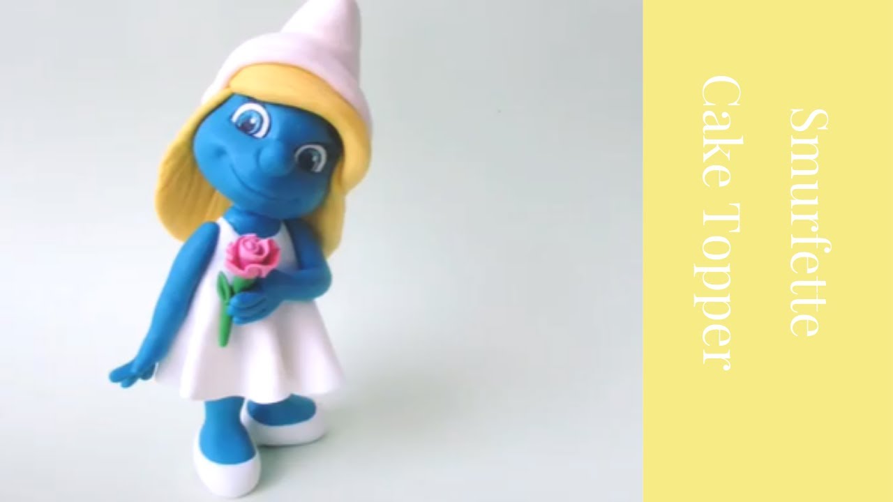 How to make fondant Smurfette cake topper tutorial