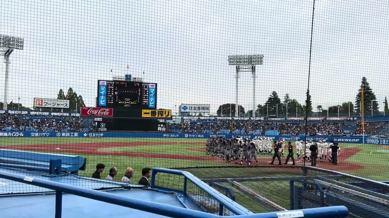 【 This is a traditional game in Japan！最前列観戦『華の早慶戦』2回戦 】4K対応  秋季 六大学野球 100周年 8週  早稲田ー慶應義塾  試合前整列