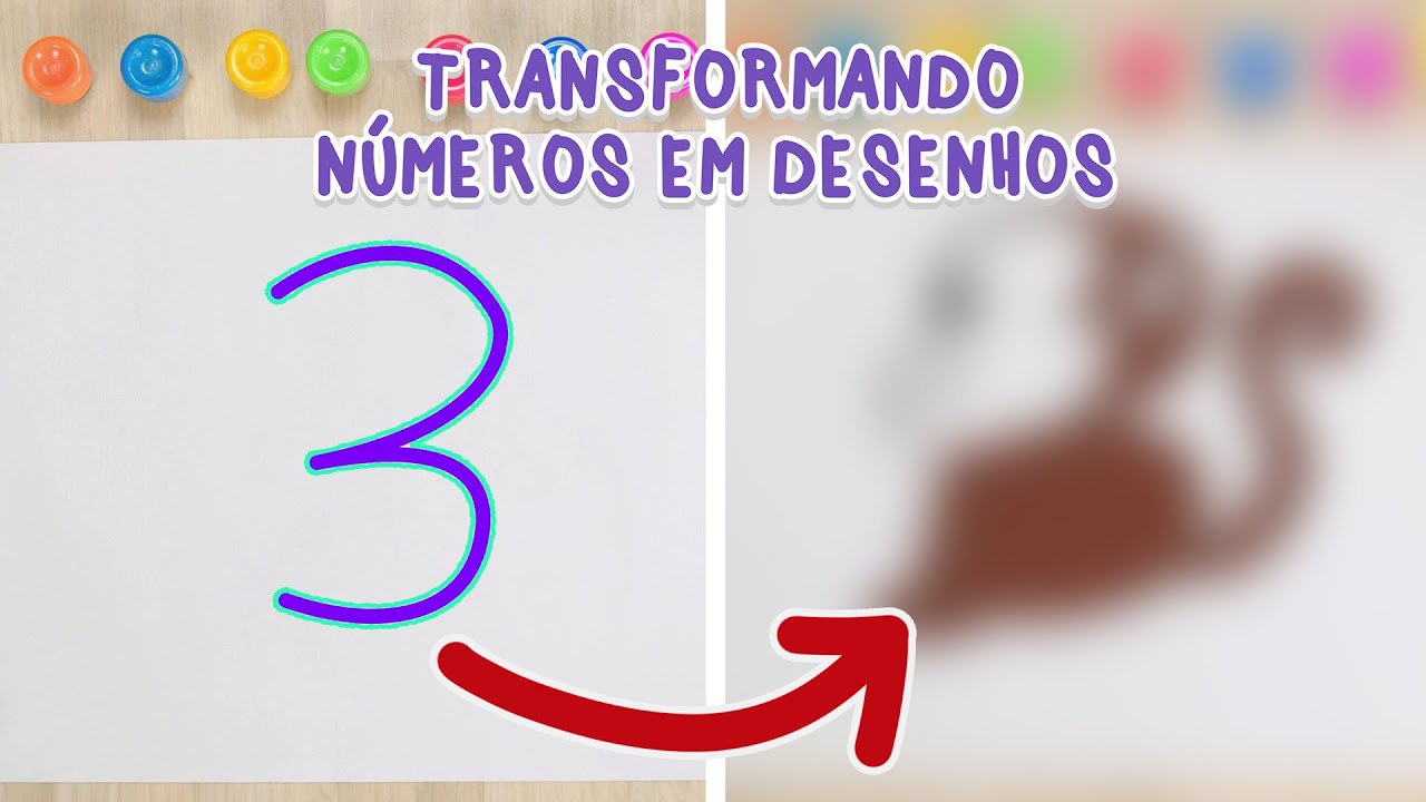 COMO TRANSFORMAR O NÚMERO 3 EM UM MACACO 🐵 (Macaco) | Infantix