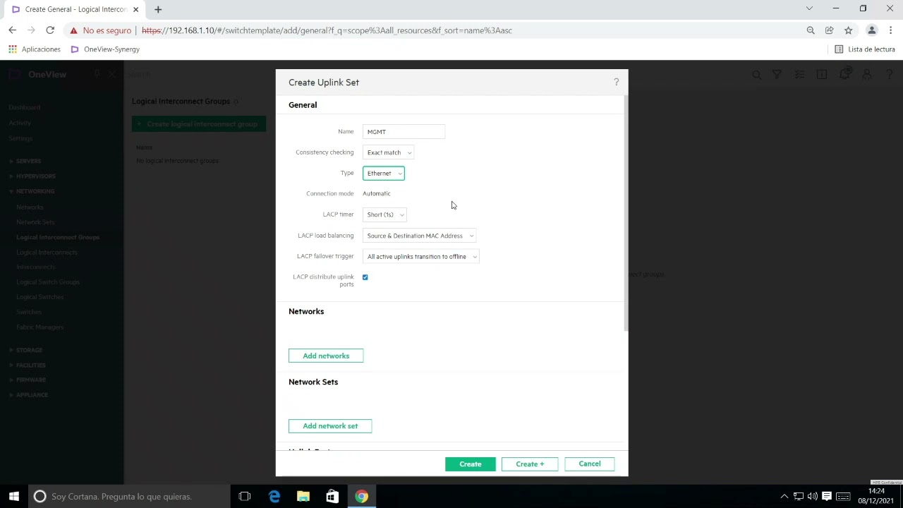HPE Synergy: Configurando redes