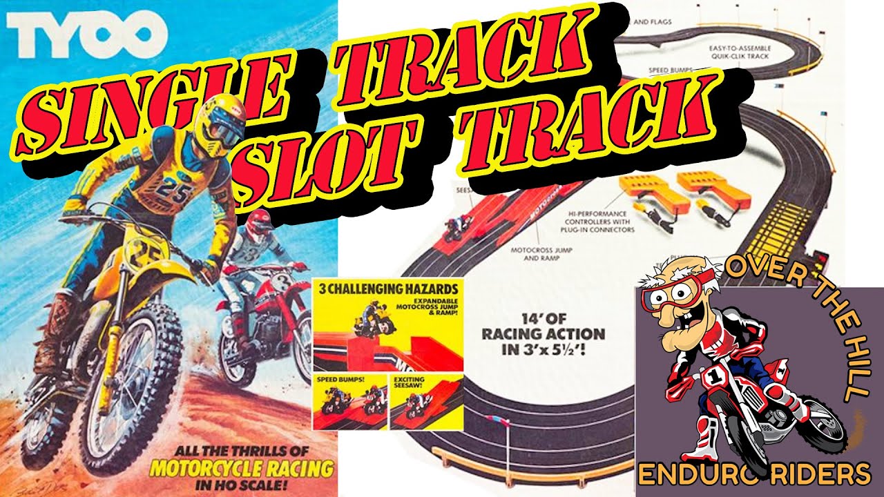 Single Track Slot Car Track for Dirt Bikes, Over the Hill Enduro Riders