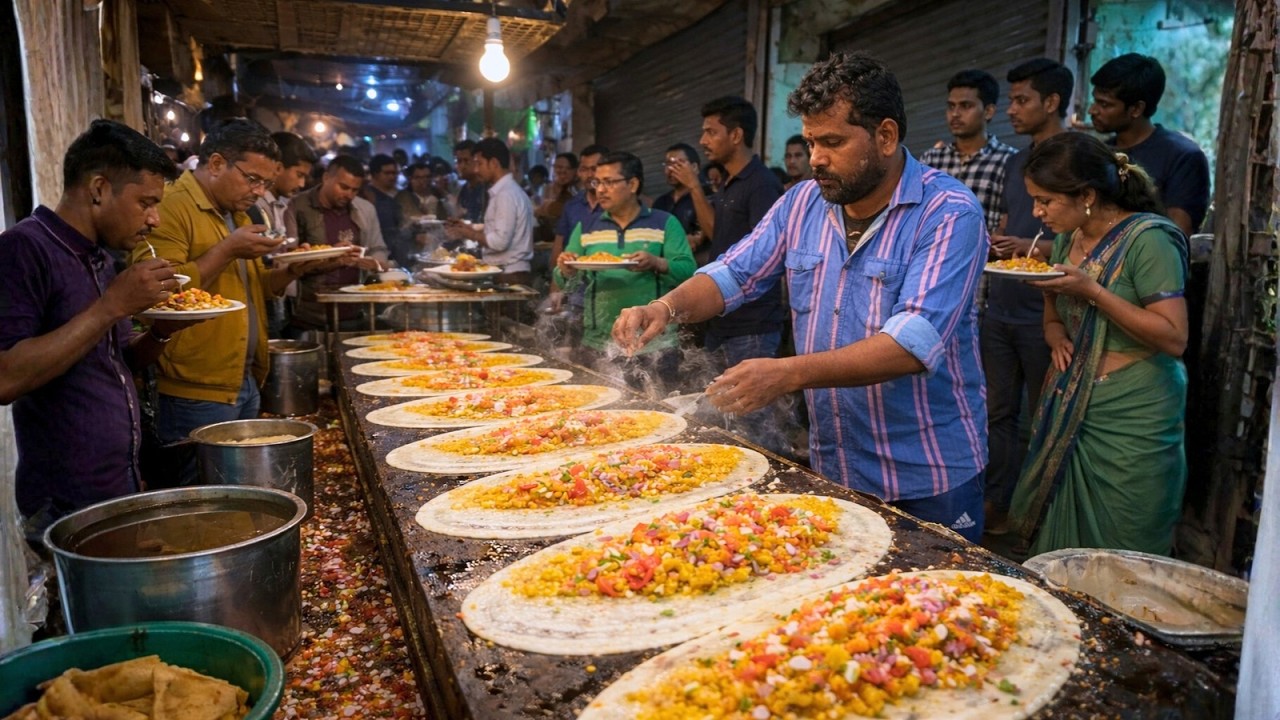 Mega Masala Dosa Line Cooking – Fastest Street Food Service