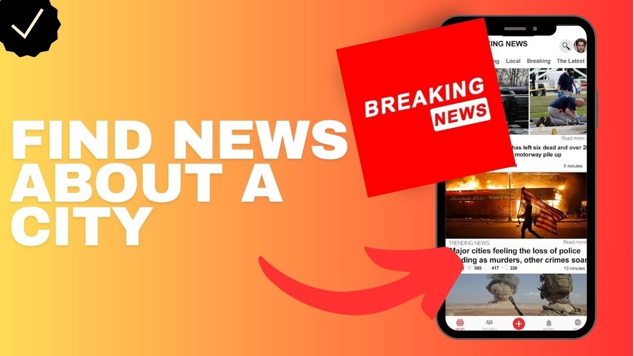 How to find news about a city in the Breaking News app?