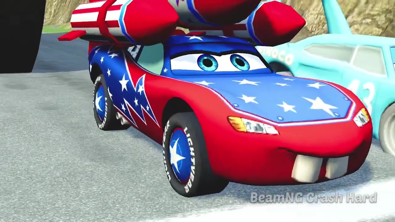 Big & Small Thomas the Tank Engine with Monster Saw Wheels vs Big Tow Mater | BeamNG.Drive