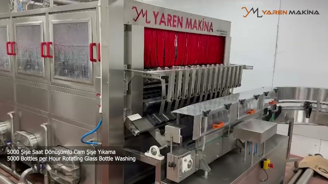 Depozitolu cam şişe yıkama ve dolum hattı  Glass returnable washing and filling line