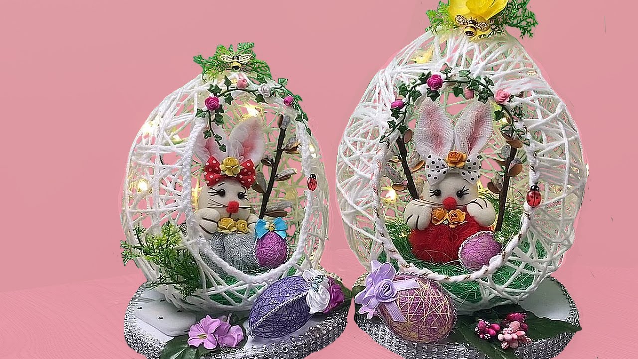 Gro&szlig;es Osterei mit Hase, einfach gemacht, s&uuml;&szlig;e Idee zum Verschenken