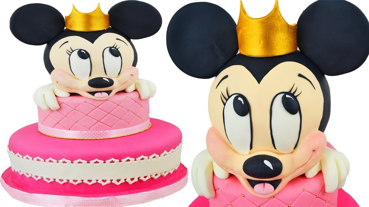 MINNIE CAKE TUTORIAL FONDANT - TORTA topolina PASTA DI ZUCCHERO