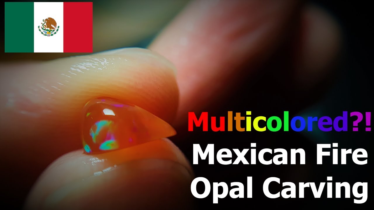 Удивительно безумные цвета мексиканского огненного опала! Вырезаю с помощью Dremel свой первый ме...