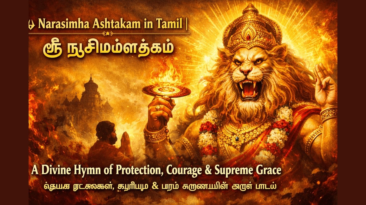 🔱 ஶ்ரீ ந்ருஸிம்ஹாஷ்டகம்தெய்வீக பாதுகாப்பு, துணிச்சல் மற்றும் உன்னத அருளை வழங்கும் புனித கீர்த்தனை