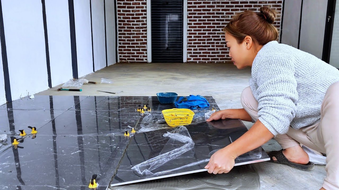Restoring an Old House Floor (Part 1) | Preparing and Tiling Over Cracked Concrete