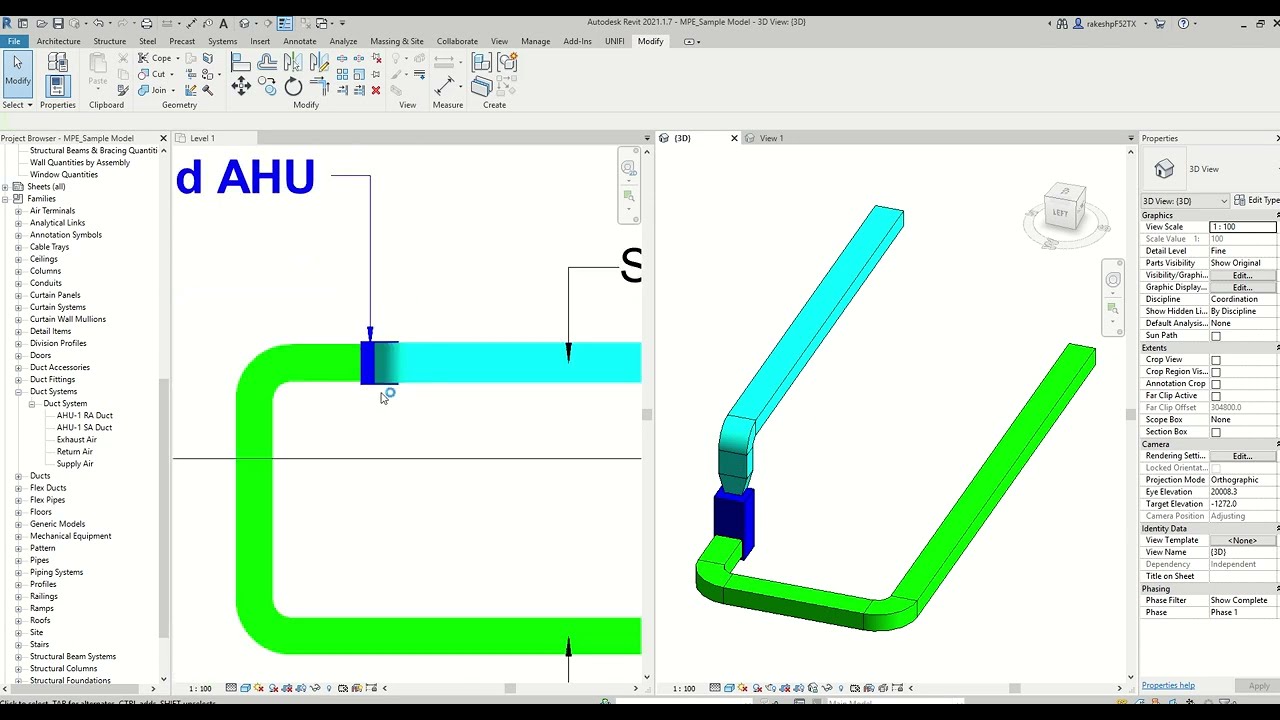 Revit MEP - Creating new duct Systems with material & color