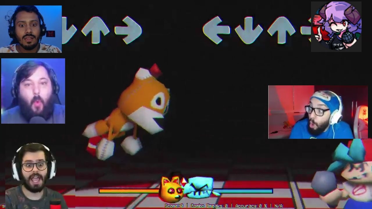 as reação dos youtubers do Tails doll | Friday night funkin mod Sonic.exe (sunshine)