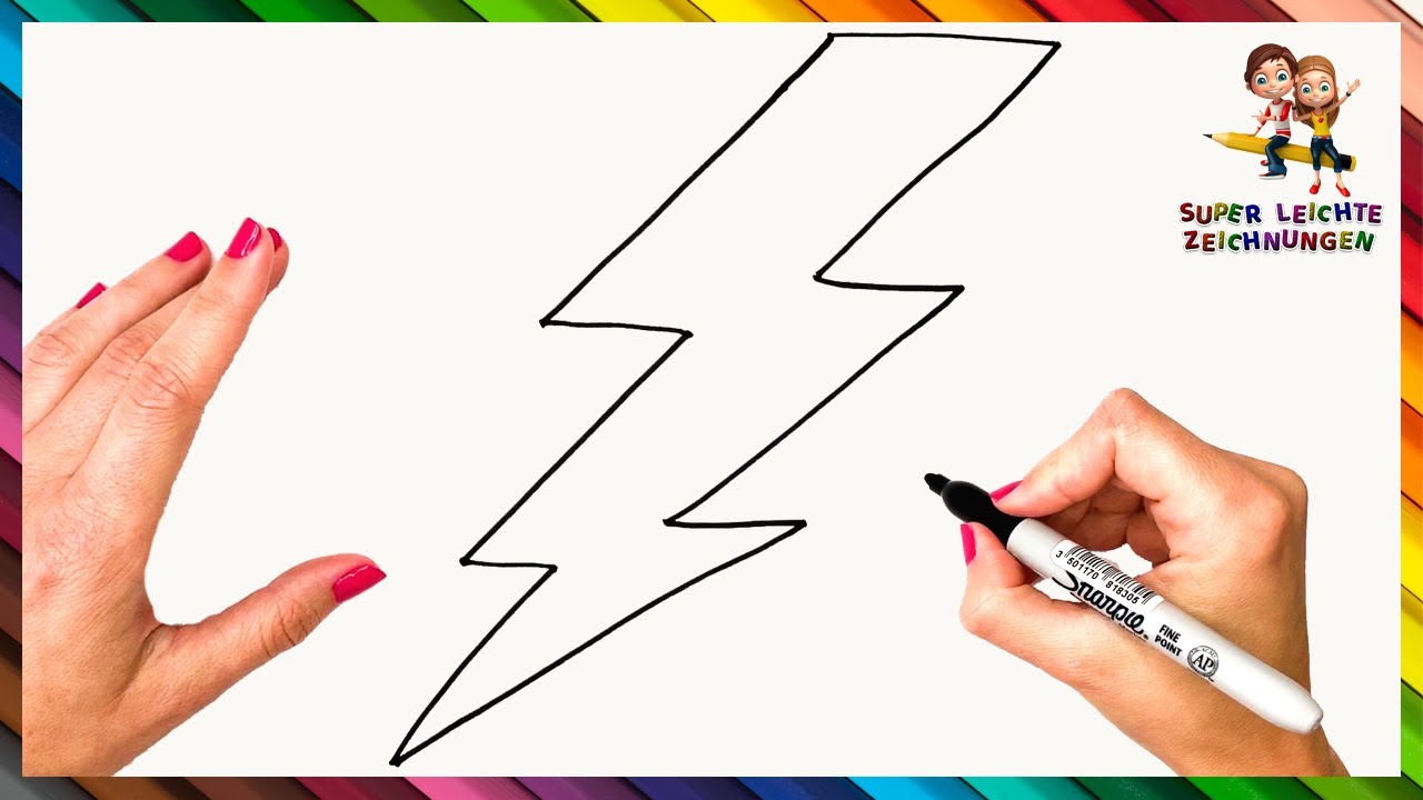 Wie Man Einen Blitz Zeichnet Schritt F&uuml;r Schritt ⚡ Blitz Zeichnen Leicht Gemacht