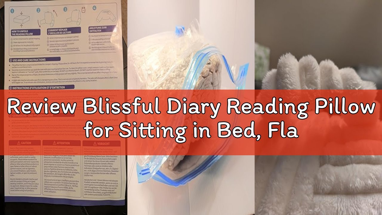 Review Blissful Diary Reading Pillow for Sitting in Bed, Flannel Back Pillow Bed Sitting Up for Adul