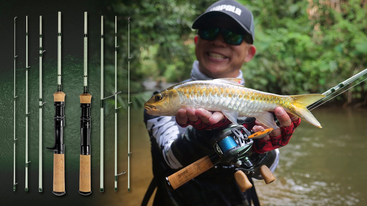Ловля рыбы в ручье с использованием удилища Rapala Countdown Elite Fibreglass.