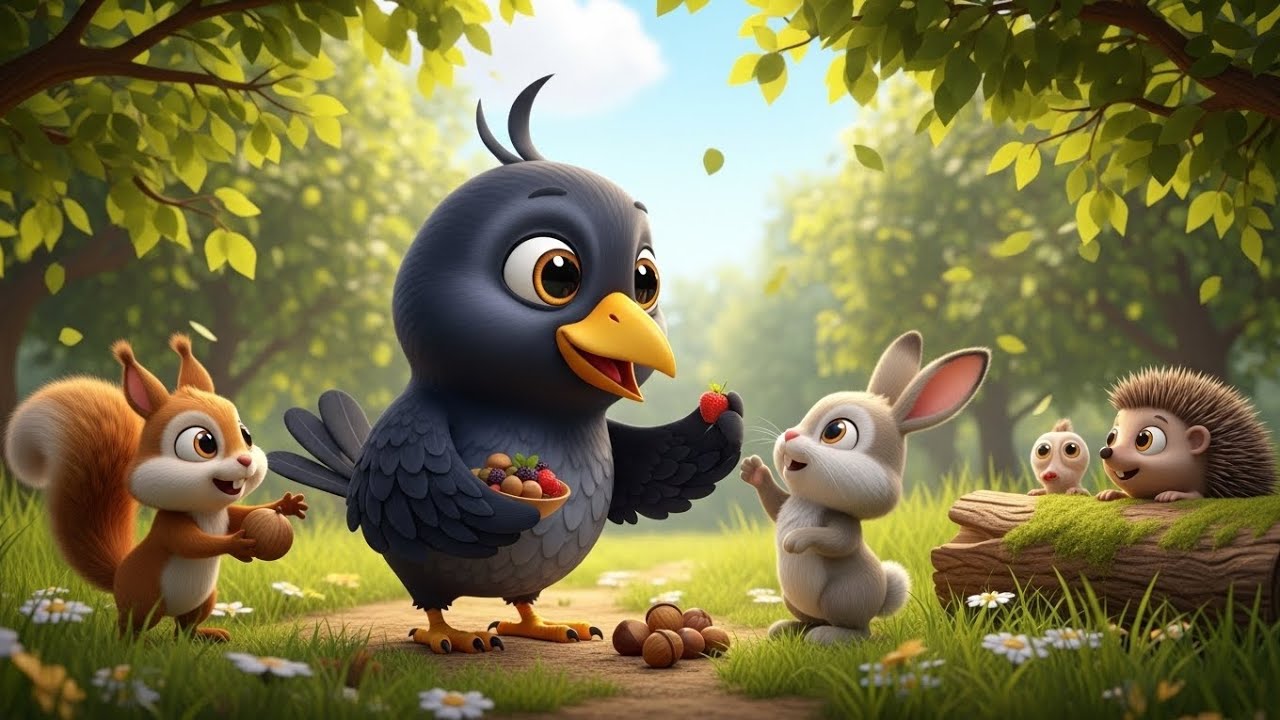 The Silly Crow Who Forgot to Say Thank You 🐦✨ | Kids Moral Story Song | Learn Good Manners