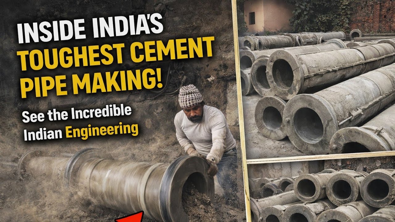 This Cemented Pipe Making Process in India Is Not Easy|Real Desi Engineering Skills|ASMR VIDEO #asmr