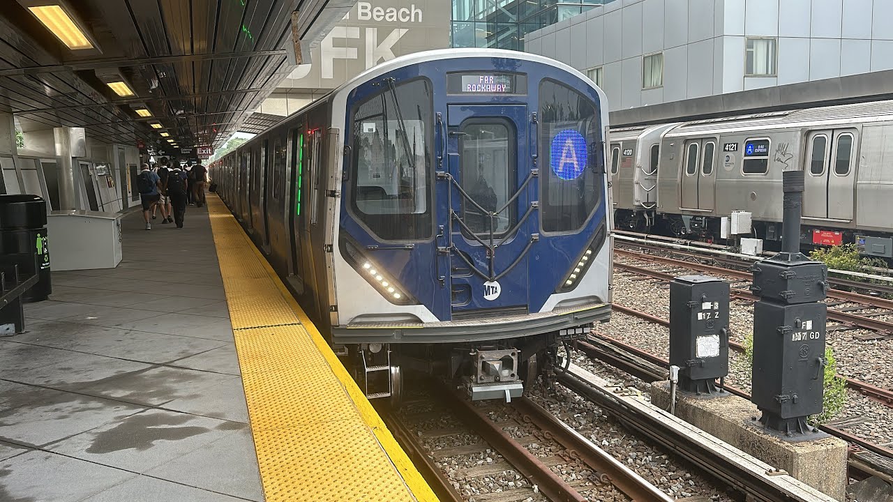 IND Rockaway Line: (A) (S) Train Action @ Howard Beach-JFK Airport (R46, R179, R211A)