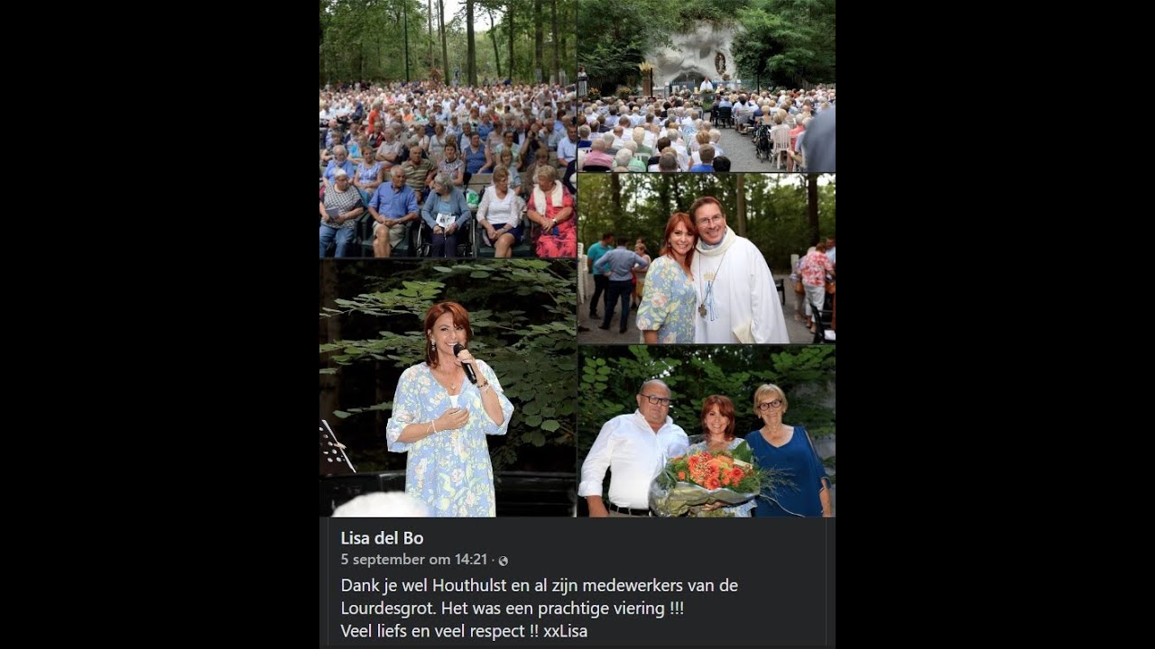 Viering door Bisschop Lode met optreden van Lisa Del Bo in de grot van Houthulst op 3 september 2022