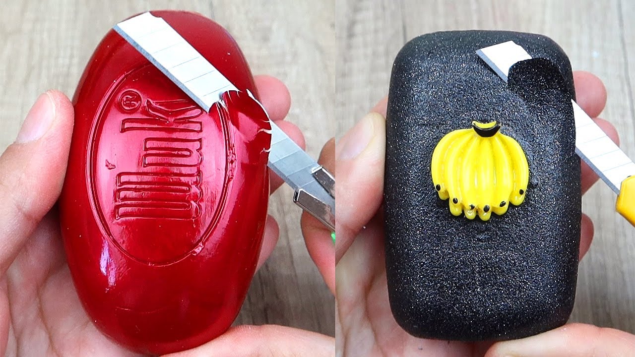 Relaxing Soap Cutting ASMR. Satisfying Soap and lipstick cutting. Corte de jabón - 884