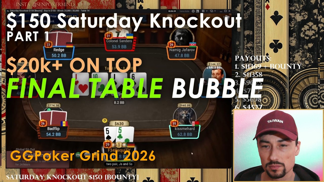 $150 Saturday Knockout [Bounty] ITM-Bubble | GGPoker Tournament Part 1