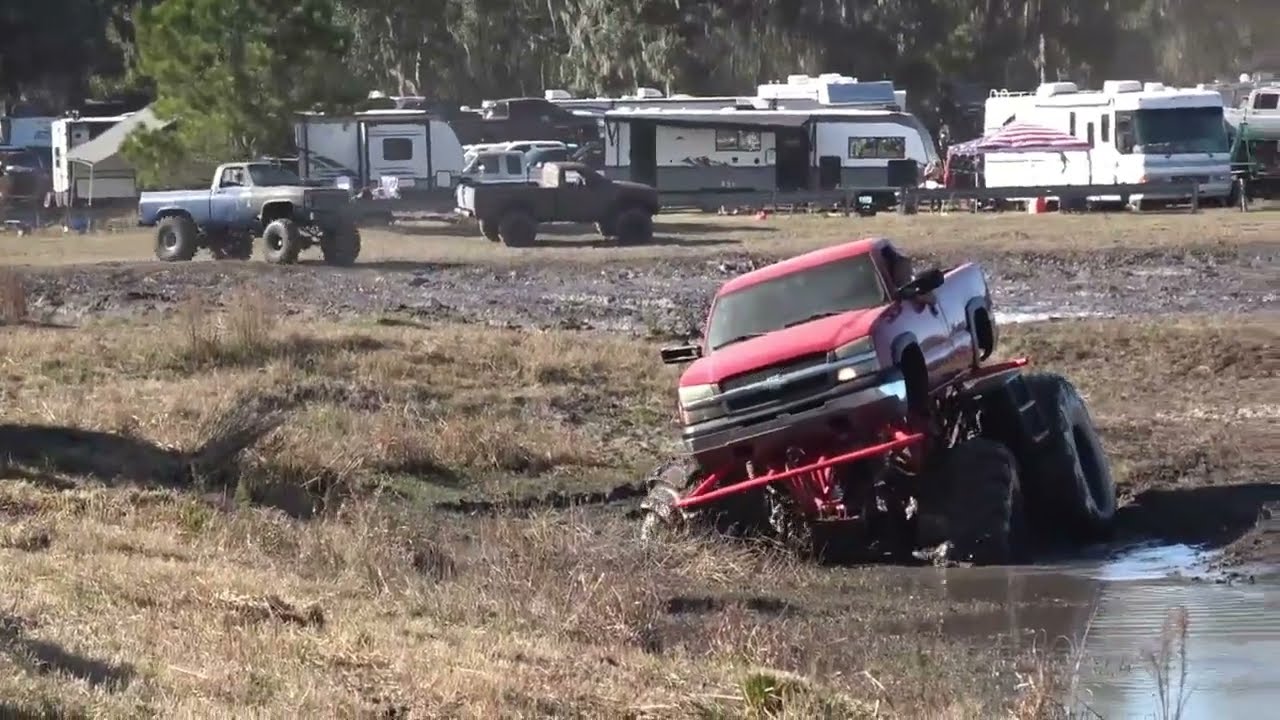 Woodpecker Mud Bog Lots of Big Trucks Try the Trench Day 1 and Failed Even The 8 Tire Buggy 1/1/2026