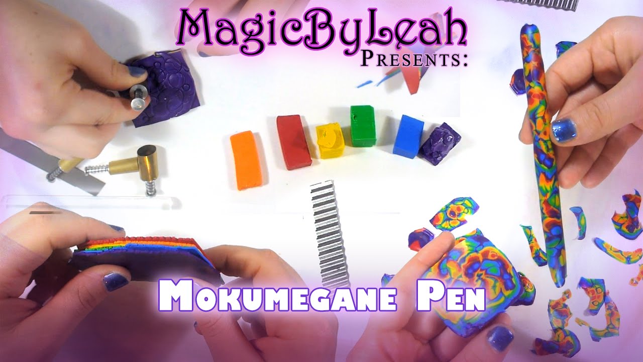 Polymer Clay Mokume Gane Rainbow Pen Tutorial