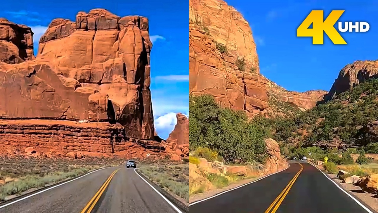 Utah National Parks 4K Scenic Drive | Arches, Zion & Capitol Reef Driving Tour