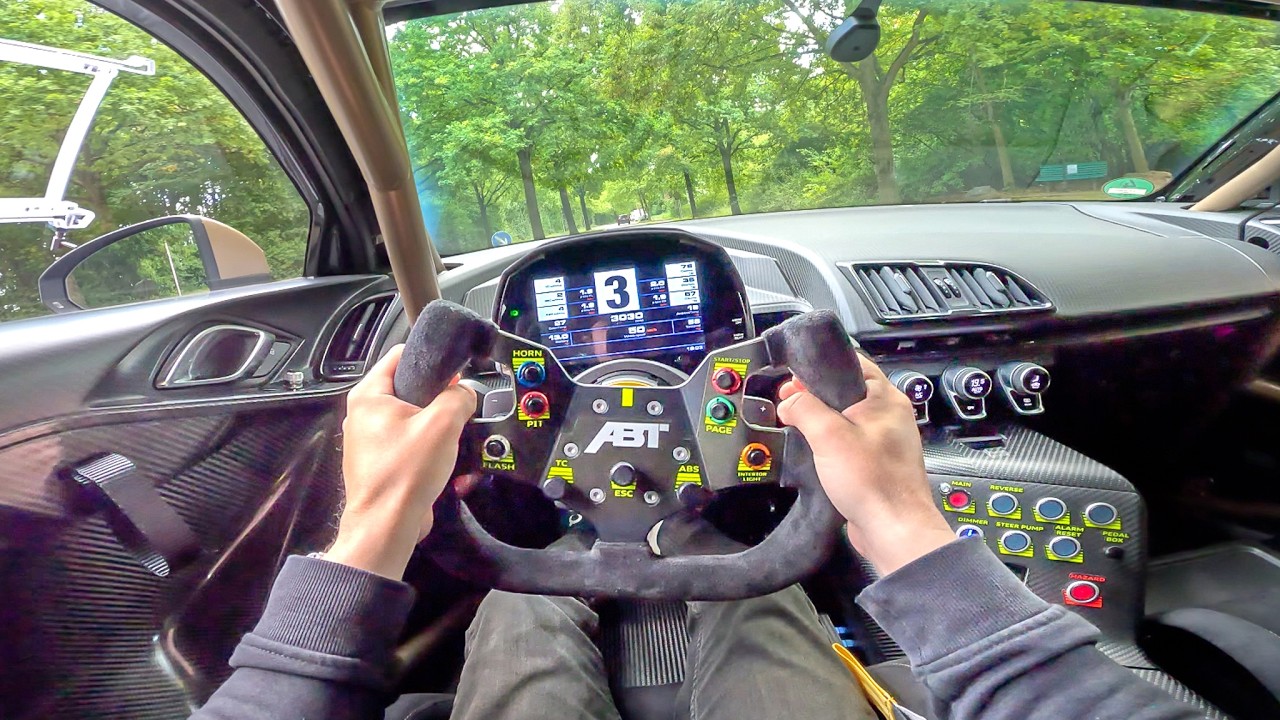 Каково это — водить гоночный автомобиль Audi R8 по городу (POV)